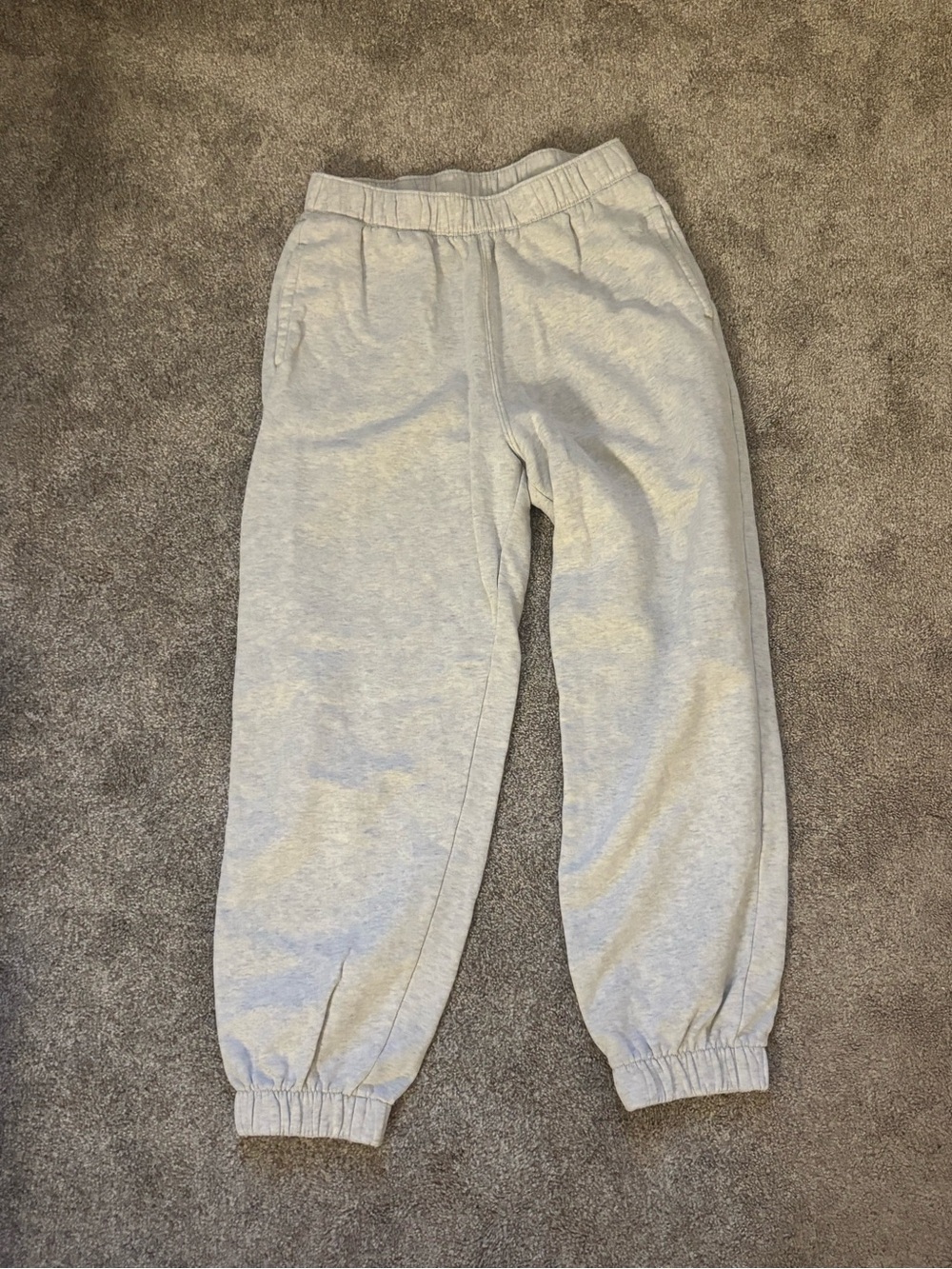 Womens Light Gray Sweatpants - Comfortable Elastic Waist Joggers